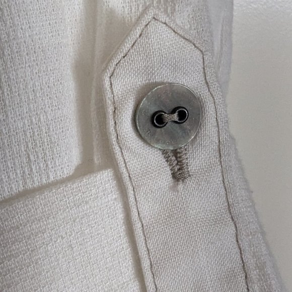 Royal Robbin’s White V-Neck Roll Sleeve Drawstring Waist Dress - Medium - Picture 13 of 13